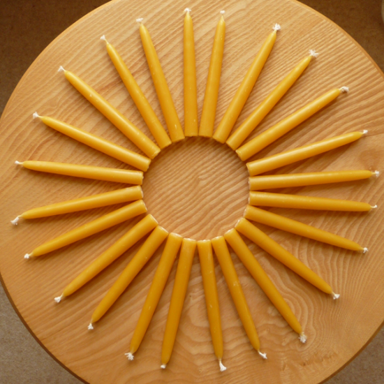 Beeswax Tapered Candles (Box of 24 NATURAL)