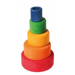 Grimms Stacking Bowls - Rainbow  Red Outside