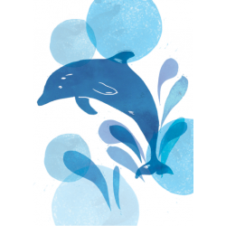 Greetings Card One Dolphin Splashing