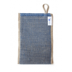 Linen Wash Mitt Blue
