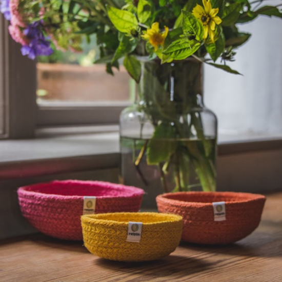 Jute Mini Bowl Set - Fire