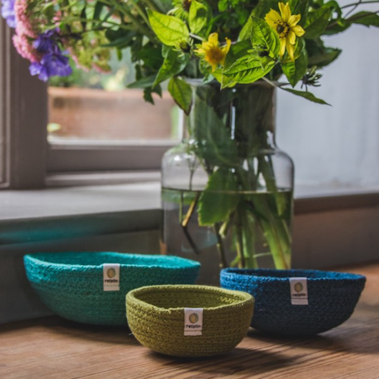 Jute Mini Bowl Set - Ocean