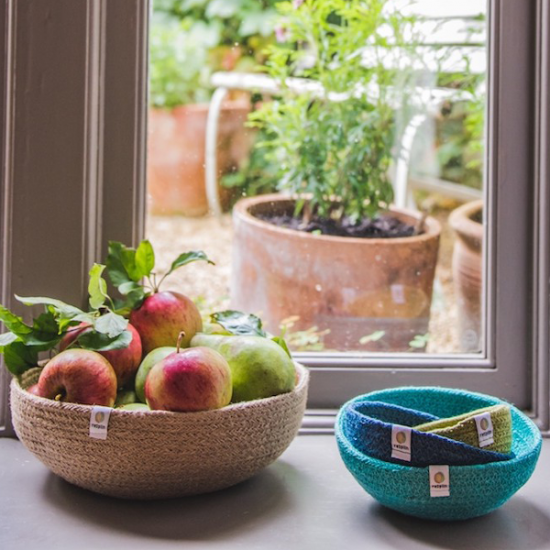 Jute Mini Bowl Set - Ocean