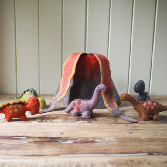 Papoose Felted Dinosaur Set