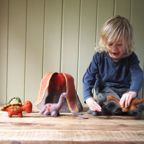 Papoose Felted Dinosaur Set