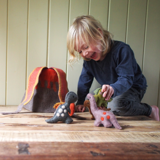 Papoose Felted Dinosaur Set