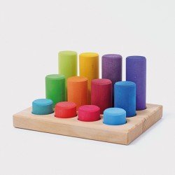 Grimms Stacking Game - Small Rollers  Rainbow