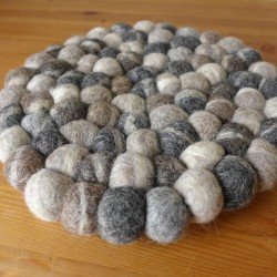 Felted Pebble Pompom Trivet