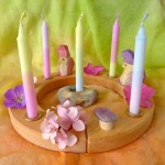 Handcoloured Celebration Ring Candles - Blossom - pack of 8