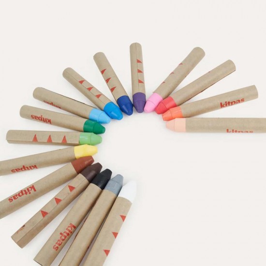 Kitpas Crayons - Rice Bran Wax Window Crayons 16 pcs