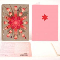 Wooden Greetings Card 3-D - Flower