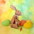 Wooden Greetings Card 3-D - Rabbit
