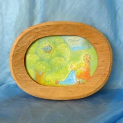 Handcarved Waldorf Picture Frame Oval - A6