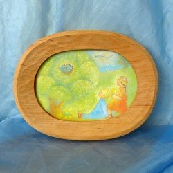 Handcarved Waldorf Picture Frame Oval - A6