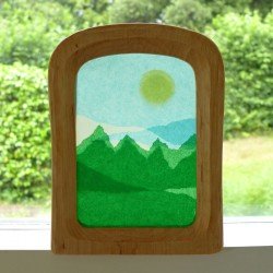 Handcarved Waldorf Standing Frame for Transparency