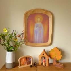 Handcarved Waldorf Frame with Guardian Angel (A3)