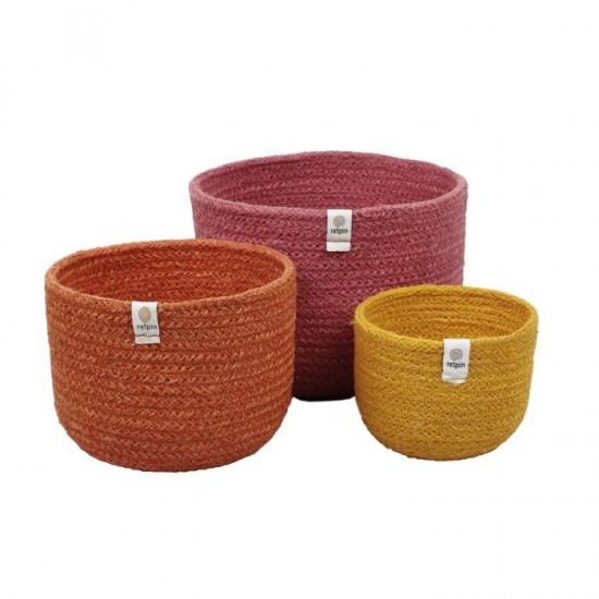 Jute Large Basket Set - Fire