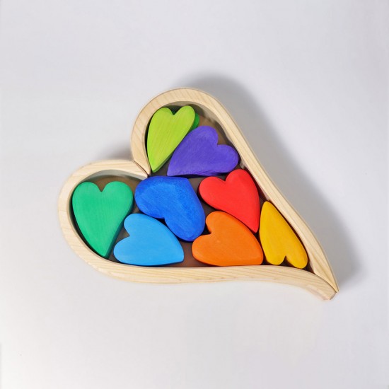 Grimms Rainbow Stacking Hearts