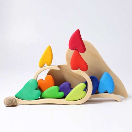 Grimms Rainbow Stacking Hearts
