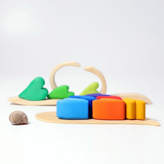 Grimms Rainbow Stacking Hearts