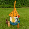 Whimsical Felted House - Pumpkin Roof