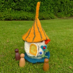 Whimsical Felted House - Pumpkin Roof