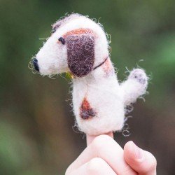 3-D Finger Puppet Dog with Collar 