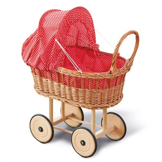 Gluckskafer Wicker Doll's Pram