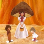Paper Cut Outs - Brown Mushroom Mother with Children