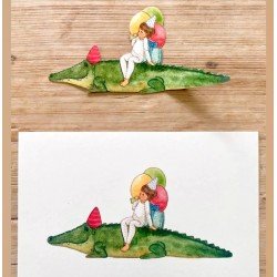 Paper Cut Outs - Birthday Crocodile