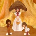Paper Cut Outs - Brown Mushroom Mother with Children