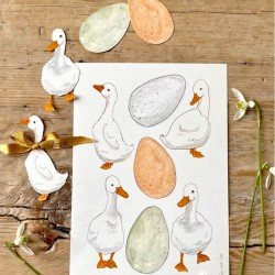 Paper Cut Outs - Geese & Eggs