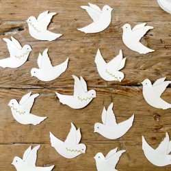 Paper Cut Outs - White Doves
