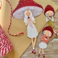 Paper Cut Outs - Red Mushroom Family