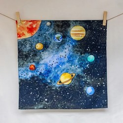 Wonderie Organic Playcloth - Solar System