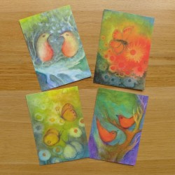 Postcard Set - Jula Scholzen-Gnad - Birds & Butterflies